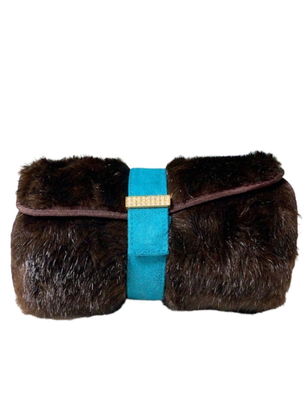 Vintage Stephanie Johnson fur travel cosmetics case